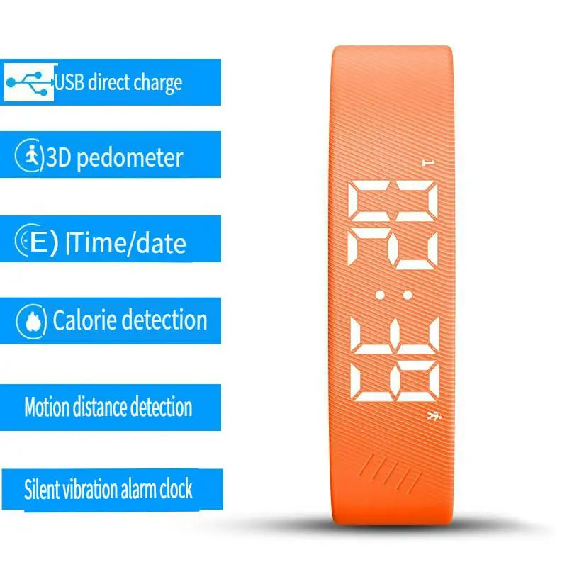 LED Smart Bracelet with Pedometer & Vibration Alarm
