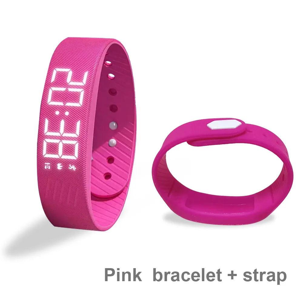 LED Smart Bracelet with Pedometer & Vibration Alarm