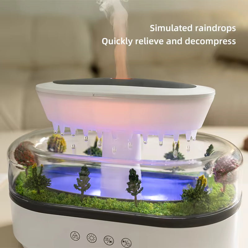 Raindrop Aroma Humidifier with Light & White Noise