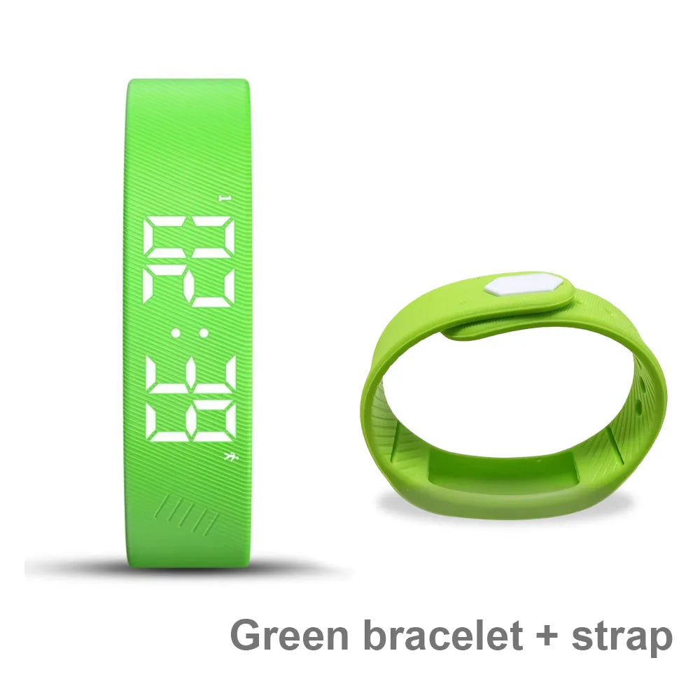 LED Smart Bracelet with Pedometer & Vibration Alarm