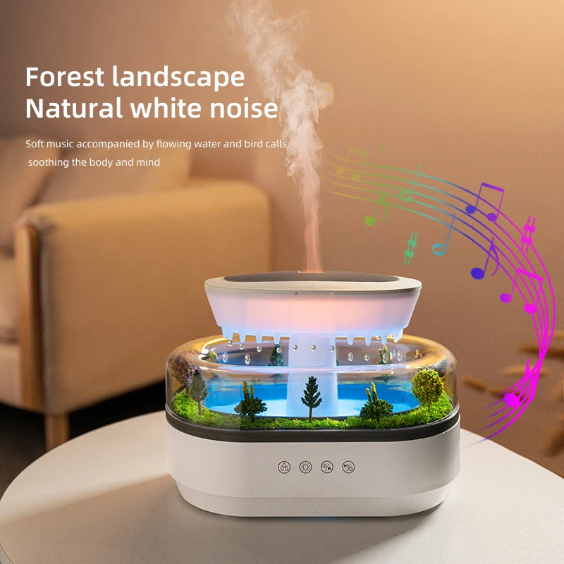 Raindrop Aroma Humidifier with Light & White Noise