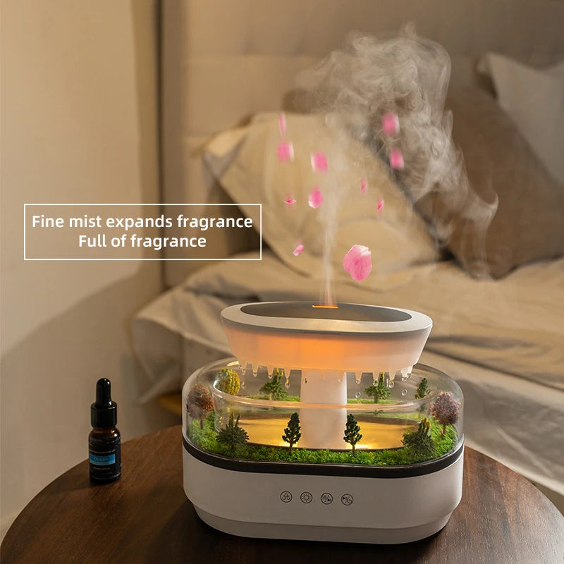 Raindrop Aroma Humidifier with Light & White Noise