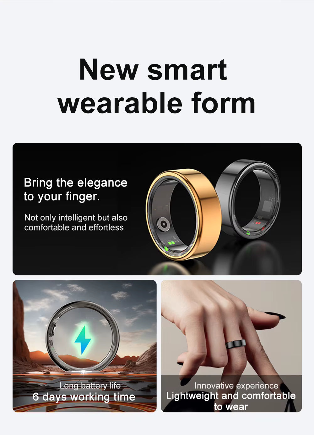 Titanium Smart Ring – Health & Sport Monitoring COLMI R02